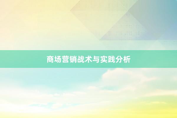 商场营销战术与实践分析